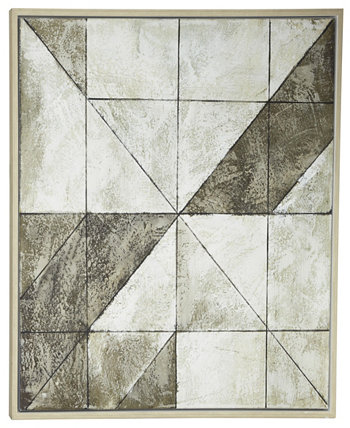 Настенное искусство в геометрической рамке на холсте с коричневой рамкой, 39 x 2 x 39 дюймов Rosemary Lane