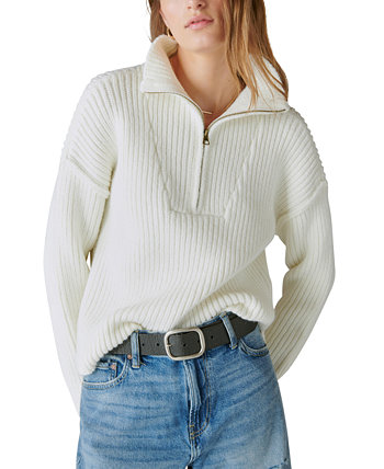 Женский вязаный пуловер с молнией до половины длины Lucky Brand