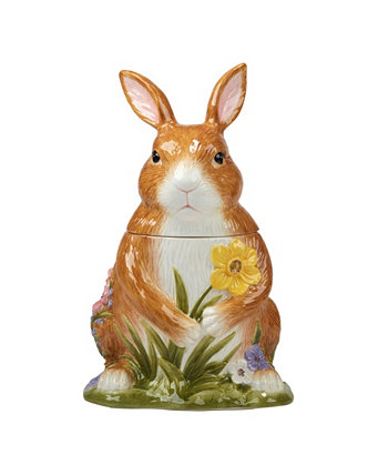Пасхальный сад 3D Bunny 12-дюймовая банка для печенья Certified International
