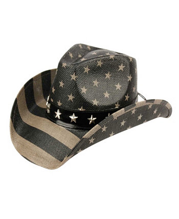 Черная ковбойская шляпа Angela & William с американским флагом Epoch Hats Company