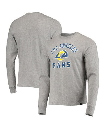 Мужская футболка с длинным рукавом Los Angeles Rams Arch Super Rival в меланжевом цвете серого цвета '47 Brand