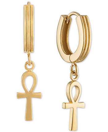 Серьги-капли Ankh Cross, созданные для Macy's из позолоченного серебра 14 карат (также из стерлингового серебра) Esquire Men's Jewelry