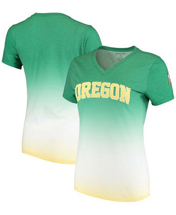 Женская зеленая футболка с V-образным вырезом Oregon Ducks Ombre Ombre Boxercraft
