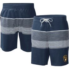 Men's G-III Sports by Carl Banks  Navy Milwaukee Brewers Coastline Volley Swim Shorts In The Style