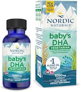 Nordic Naturals Baby’s DHA Vegetarian, Unflavored (Без вкуса) - 1050 mg Plant-Based Omega-3-1 oz (Унции) - Supports Brain & Vision Development in Babies - Non-GMO, Vegan - 15 Servings (Порции) Nordic Naturals