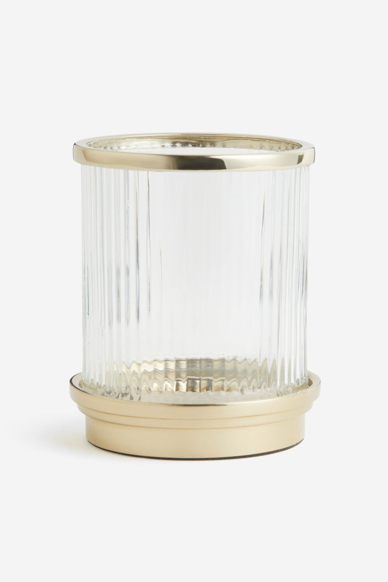 Подставка для чайных свечей из прозрачного рифленого стекла H&M