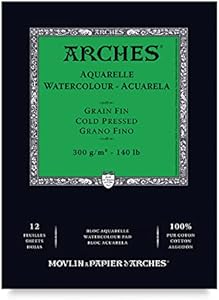 ARCHES - Enc Pad 14.8 x 21 12H Aquarelle 100% Fine 300 g White NAT (A1795090) Arches