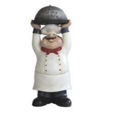 FC Design 14&#34;H Chef Holding Welcome to My Kitchen Tray Statue Dining Room Accessory Decoration Figurine Sculpture F.C Design