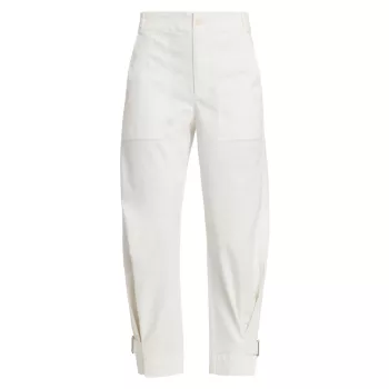 Укороченные зауженные брюки из хлопкового твила PROENZA SCHOULER WHITE LABEL