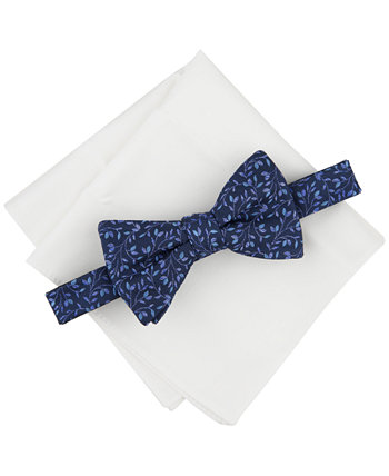 Men's Powell Vine Bow Tie & Solid Pocket Square Set, Created for Macy's Bar III