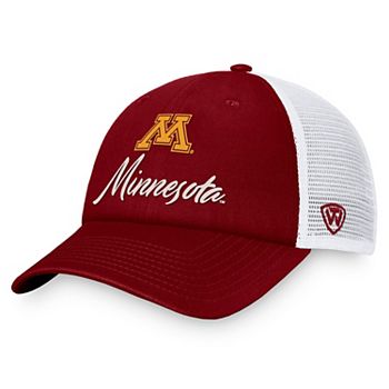 Женская регулируемая кепка Charm Trucker в маруновом и белом цветах с графикой Minnesota Golden Gophers Top of the World