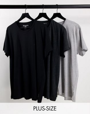 Комплект из 3 футболок French Connection Plus черного и серого цветов French Connection