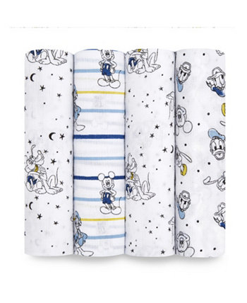 Mickey Stargazer Swaddle Blankets, Pack of 4 ADEN BY ADEN AND ANAIS