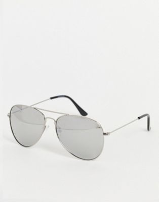 Сделано в. классические серебристые солнцезащитные очки-авиаторы в металлической оправе Madein.