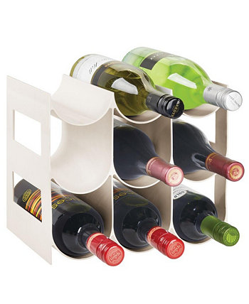 Пластиковый органайзер для бутылок с водой/вина, 3 яруса, 9 бутылок - кремовый MDesign