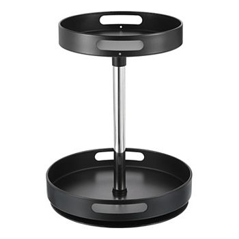 Organizer, 2 Tier Rotating Spice Rack Organizer With Turntable Height Adjustable For Pantry Cabinet Unique Bargains