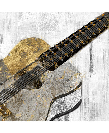 Мультимедийная картина с изображением акустической гитары, настенная живопись, смешанная техника, 24 "x 24" Classy Art