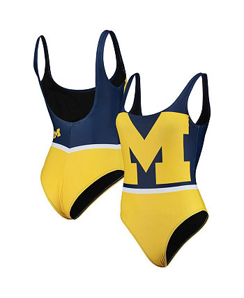 Женский цельный купальный костюм темно-синего цвета Michigan Wolverines FOCO