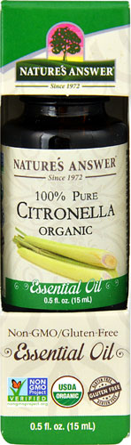 Эфирное масло 100% чистой органической цитронеллы — 0,5 жидк. унции Nature's Answer