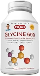 ANDREW LESSMAN Glycine 600-60 Capsules – Pure, Simple, Amino Acid. Critical Structural Role in Collagen Tissues. No Additives Andrew Lessman