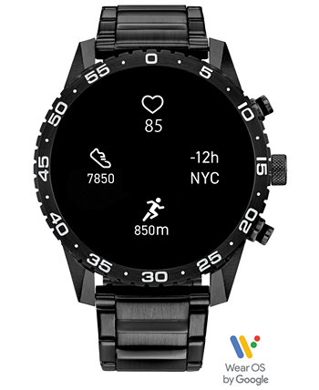 Смарт-часы унисекс CZ Smart Wear OS с черным браслетом из нержавеющей стали 45 мм Citizen