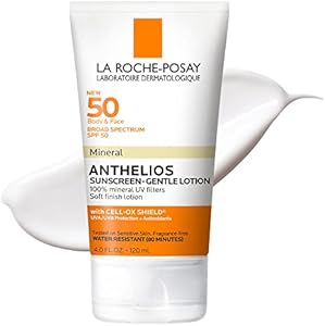 La Roche-Posay Anthelios Mineral Sunscreen SPF 50 Gentle Lotion | Broad Spectrum SPF + Antioxidants | Face & Body Sunscreen | Titanium Dioxide & Zinc Oxide Sunscreen | Oxybenzone Free | Oil Free La Roche-Posay