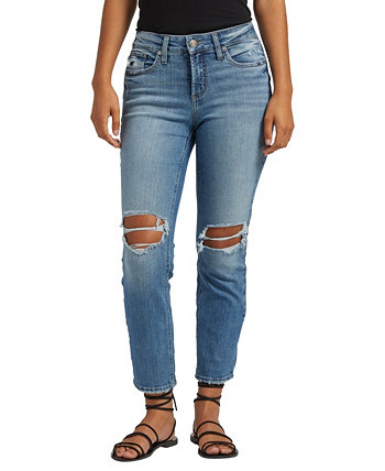 Женские укороченные джинсы Suki со средней посадкой и прямыми штанинами Silver Jeans Co.