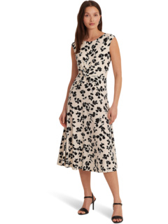 Платье из пузырчатого крепа с поясом и цветочным принтом LAUREN Ralph Lauren