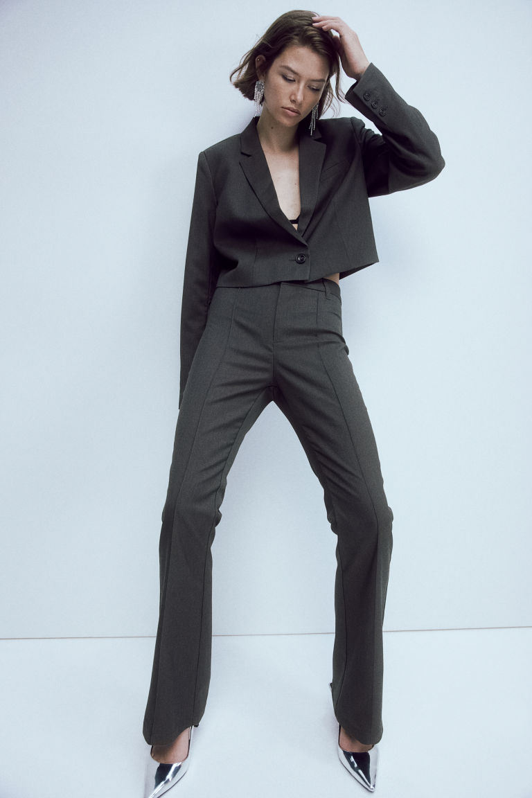 Расклешенные классические брюки H&M