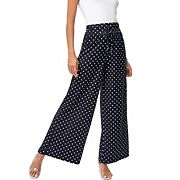 Women's Wide Leg Pants Casual Palazzo Summer Flowy Pants Elastic High Waist Lounge Drawstring Long Missky