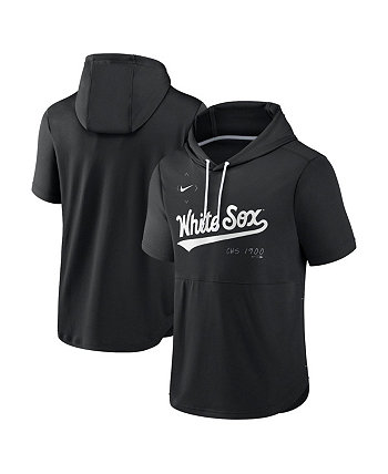 Men's Black Chicago White Sox Springer Short Sleeve Team Pullover Hoodie Nike