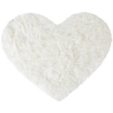 Heart Shaped Faux Fur Rug, Small Fluffy Carpet Girls, Cute Floor Mirror Mat, Throw Rugs For Bedroom PiccoCasa