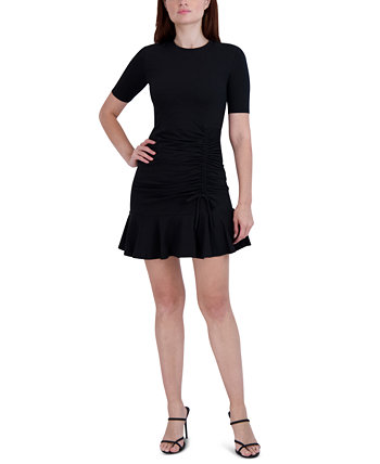 Женское мини-платье со сборками спереди и короткими рукавами BCBGeneration