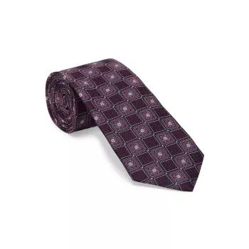 Шелковый галстук с геометрическим узором Brunello Cucinelli