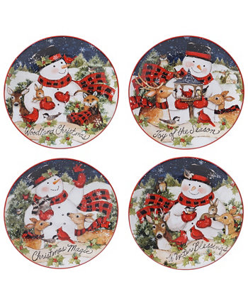 Десертная тарелка из 4 частей Magic of Christmas Snowman Certified International