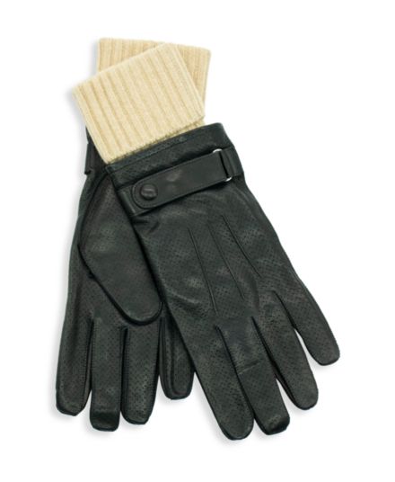 Кожаные перчатки с поясом Portolano