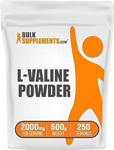 BulkSupplements.com L-Valine Powder - Valine Supplement, Valine Amino Acids - BCAA Supplement, L-Valine 2000mg - Gluten Free, 2000mg per Serving, 100g (3.5 oz) (Pack of 1) BulkSupplements