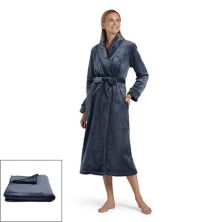 Petite Miss Elaine Essentials Fleece Long Wrap Robe with Matching Blanket Miss Elaine Essentials