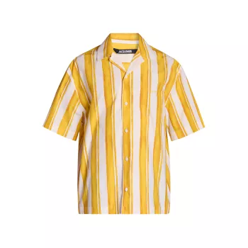Striped Cotton Camp Shirt Jacquemus
