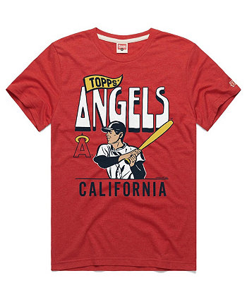Мужская красная футболка Tri-Blend Los Angeles Angels x Topps Homage