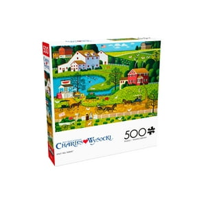 Buffalo Games Charles Wysocki Jolly Hill Farms 500-Piece Interlocking Jigsaw Puzzle for Adults Ages 14+ Buffalo Games