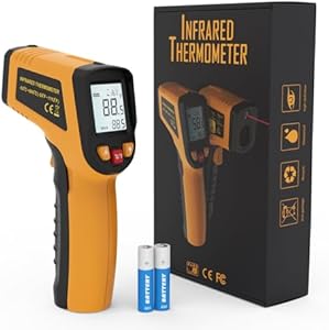 KNINE OUTDOORS Infrared Thermometer Laser Temperature Gun, -58℉ to 1112℉, Single Laser Targeting, Distance to Spot Ratio 12:1, for Cooking, Oven and Meat Knine Outdoors