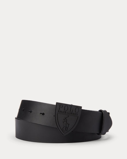 Shield-Buckle Leather Belt Ralph Lauren