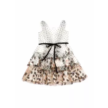 Маленькая девочка & amp; Платье из тюля с принтом в горошек для девочек Marchesa Notte