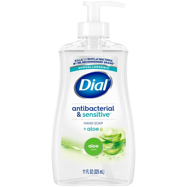 Dial Antibacterial Liquid Hand Soap, Aloe Scent, 11 fl oz Dial