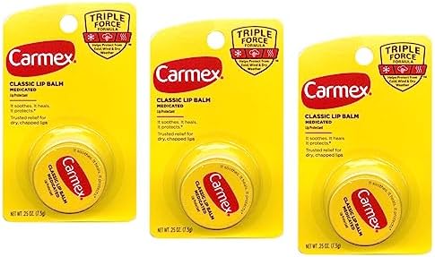 Carmex Lip Balm Pot, Original, 0.25 ounce (Pack of 3) Carmex