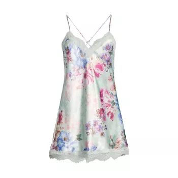 Madelyn Атлас с цветочным принтом &amp; кружевная сорочка In Bloom by Jonquil