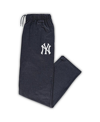 Мужские пижамные штаны New York Yankees Big and Tall с меланжевым покрытием темно-синего цвета Profile