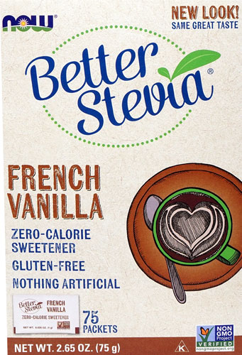 NOW Foods BetterStevia French Vanilla — 75 пакетиков NOW Foods