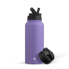 JoyJolt с вакуумной изоляцией, 32 унции. Бутылка для воды с откидной крышкой и спортивной соломенной крышкой JoyJolt